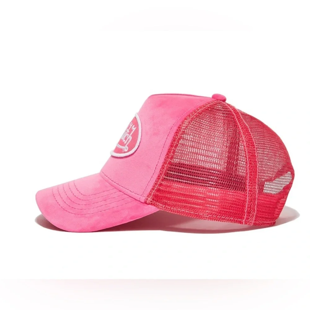 Von Dutch Hot Pink Crush Velvet Trucker New With Tags